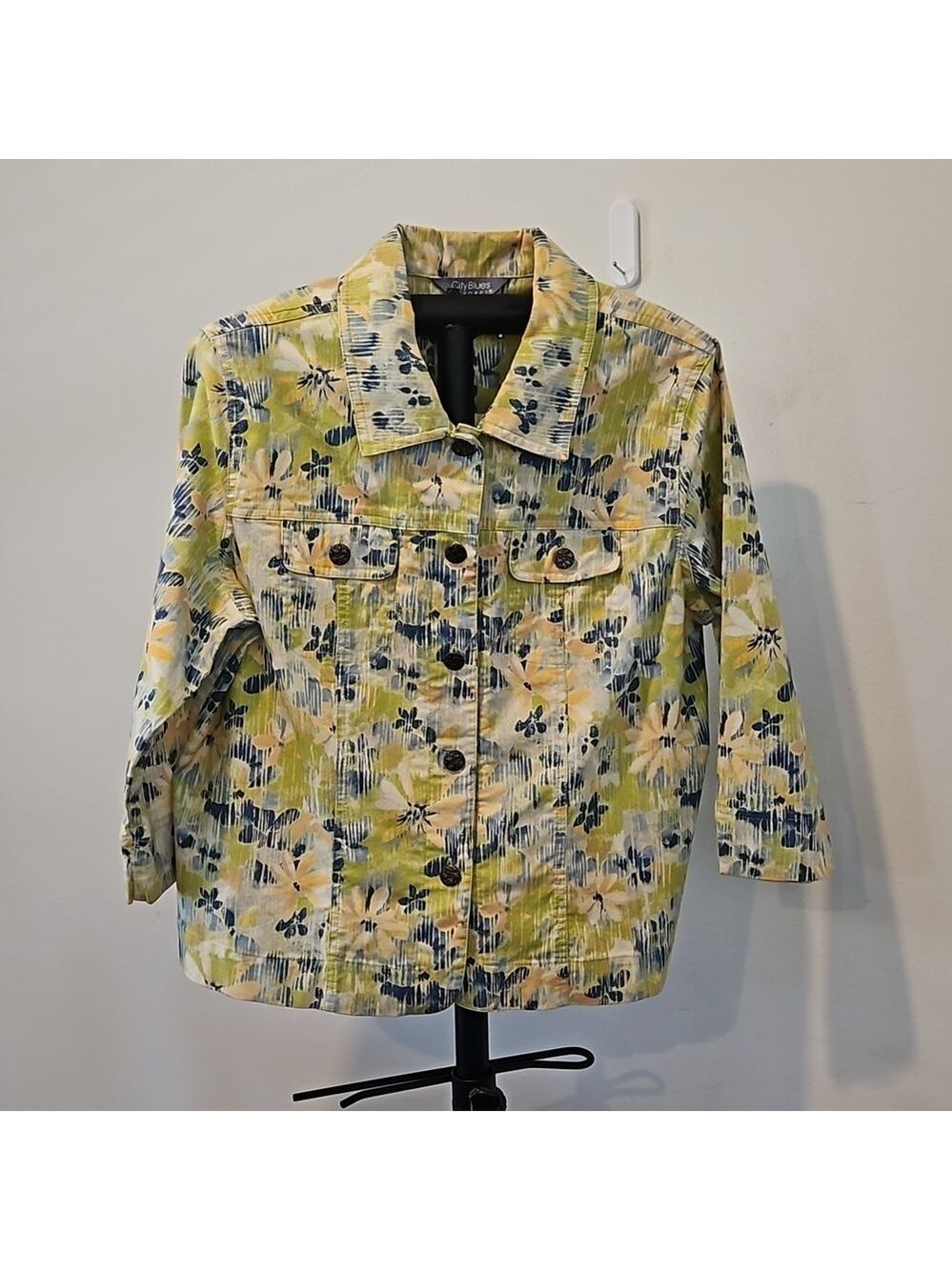 KORET CITY BLUES VINTAGE WOMEN'S MULTICOLOR FLORAL 3/4 SLEEVE JACKET SIZE L - Picture 3 of 9